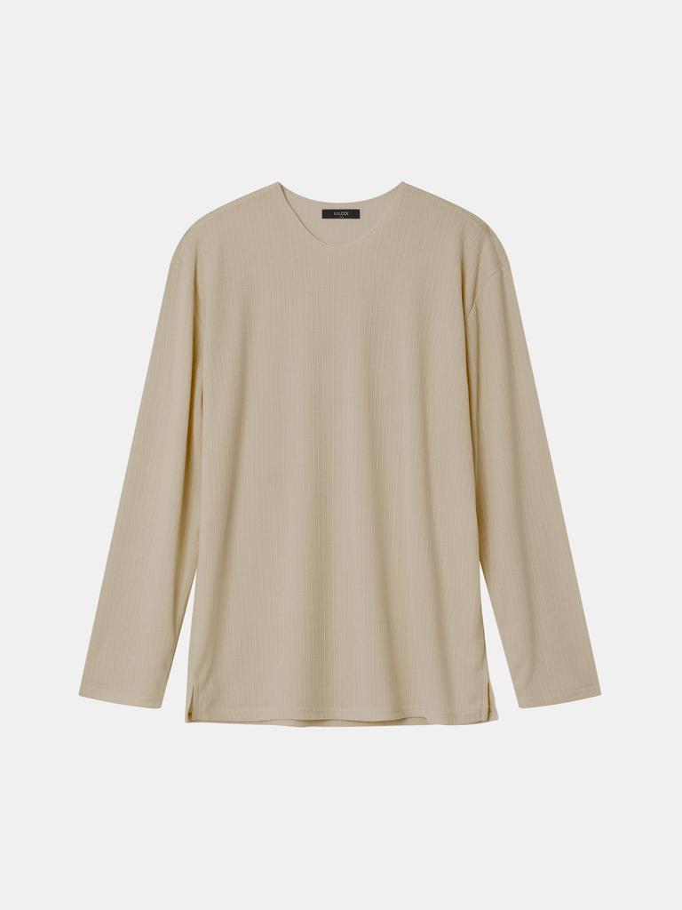 IKALOOK Spring/Autumn V-Neck Long Sleeve T-Shirt Cnit103