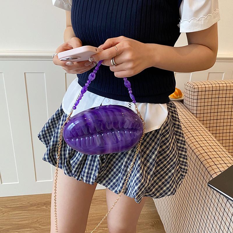 Acrylic Box Bag With Chain For Ladies Evening Party Purse