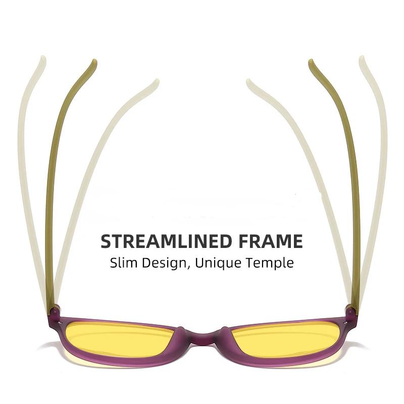 New Fashionable Oval Frame Anti Blue Light Glasses for Men Women Full Frame Yellow Goggles Night Vision