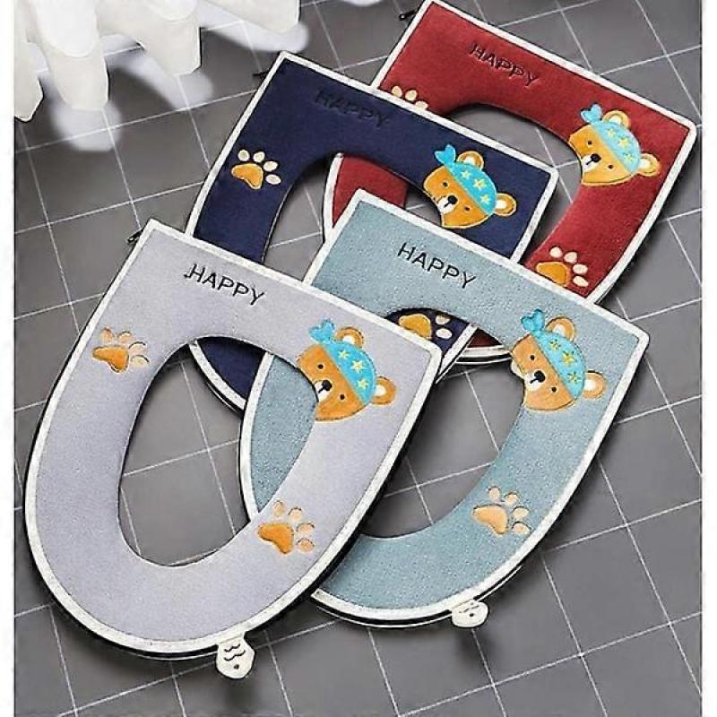 1pc Thicker Bathroom Soft Toilet Seat Cover with Handle Toilet Lid Cover Cushion Soft Thicker Washable Fits All Oval Toilet Seats