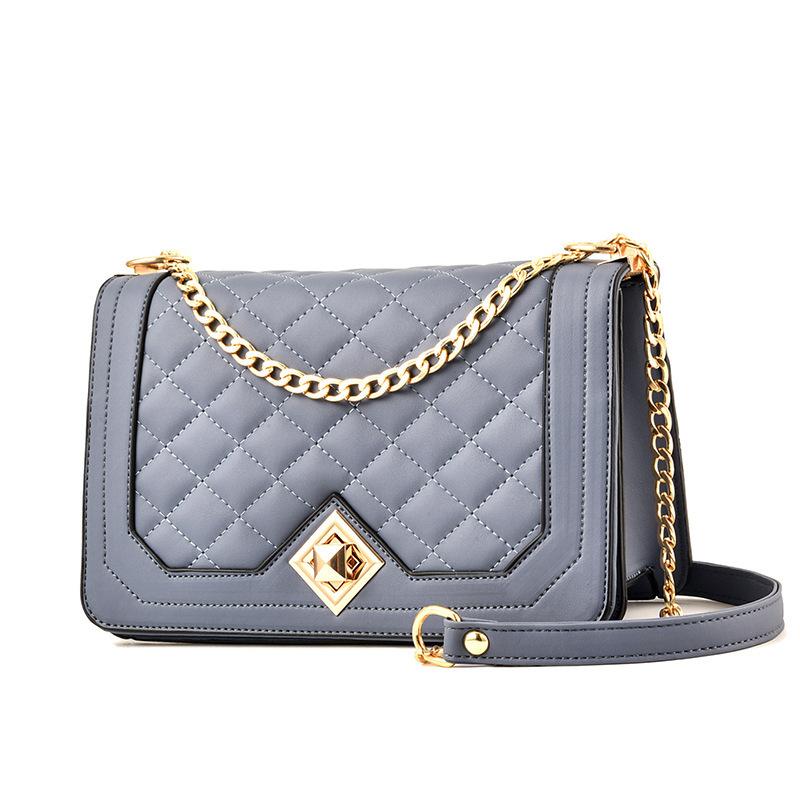 Diamond Chain Bag Fashion Women's Bag PU Soft Leather Small Square Bag Ladies Shoulder Messenger Bag