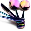 5PCS/SET Cutlery Set Iridescent Rainbow Colorful Stainless Steel Dinnerware Set Mirror Polishing Steak Knife Household Table Knife