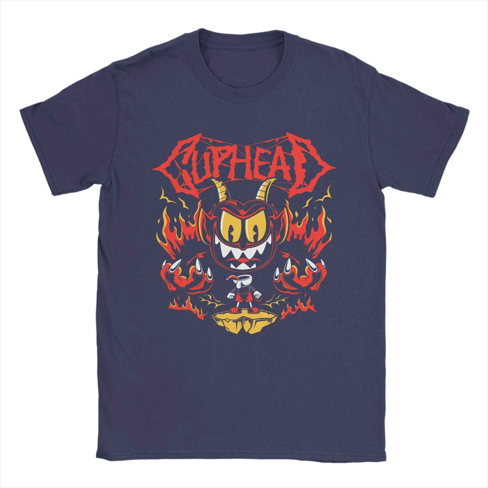 

Men TShirts Cuphead Cartoon Leisure Cotton Tees Short Sleeve T Shirt Crew Neck Clothing Big Size 4XL