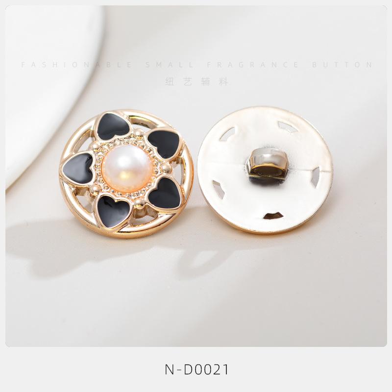 

10Pcs 21/25mm Flower Pearl Gold Plastic Shank Buttons For Women Garment Jacket Sweater Handmade Sewing Accessories Scrapbooking 21mm