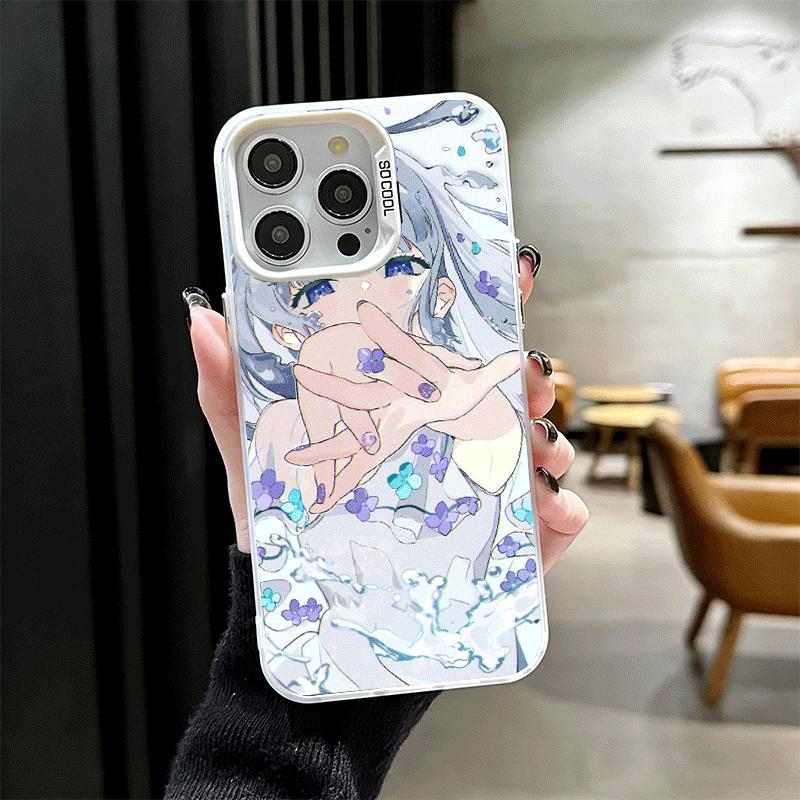 Anime Kwaii Girl Ins Style Shockproof Phone Case for iPhone 17 Air 16 16E 15 Pro Max 14 Plus 13 Mini 12 Back Cover Anti Fall Fun