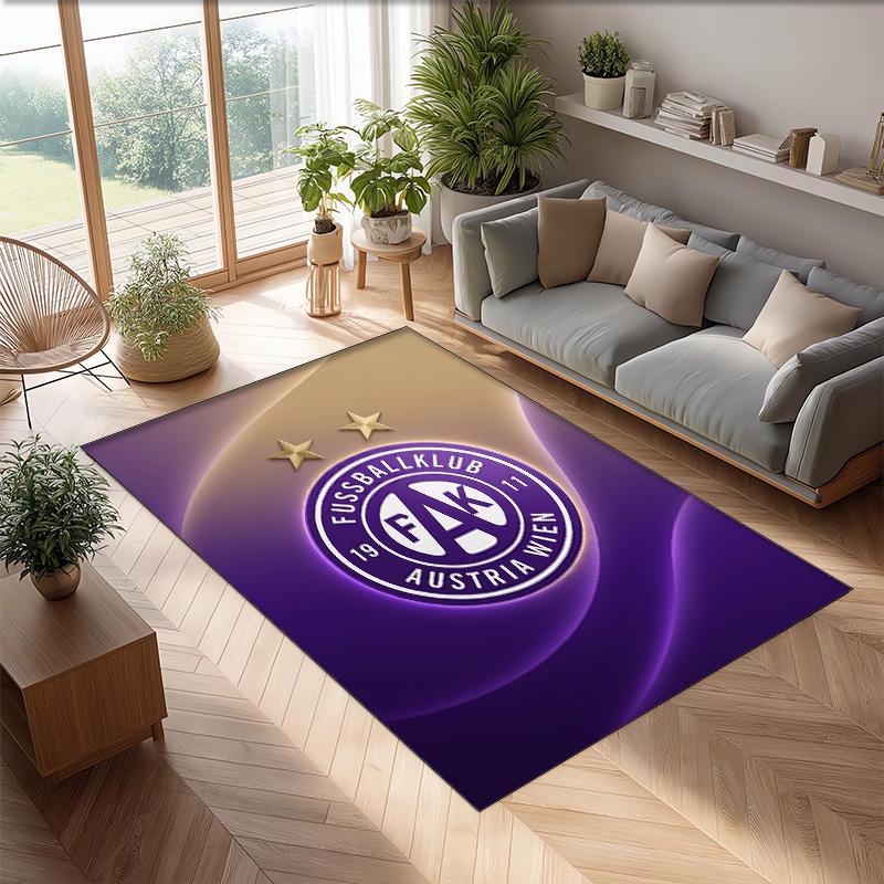Austria Wien FC Soccer Football Pattern Soft Area Rug Non Slip Indoor Floor Carpet Sports Decor Mat for Bedroom