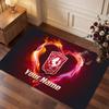 Tappeto in Cristallo di Velluto Personalizzato FC Twente, Stampa Testo Nome Personalizzato, Logo Calcio Morbido Antiscivolo Tappetino per Pavimento Decorazione Casa Regalo