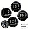 4pcs No Light 75mm Car Suspended Wheel Center New Style Base Hub Cap for Brabus Car After 2021 ML GL E C S S400 ML350 GL450 E300