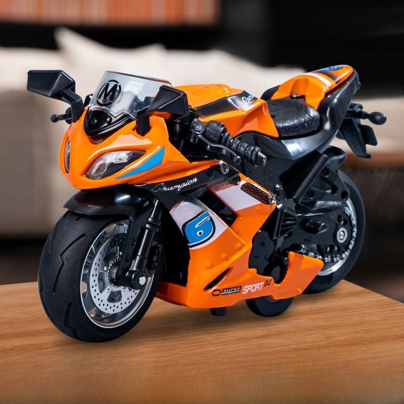 Alloy Inertia Motorcycle Model With Alloy And Plastic Materials For Kids Collectors