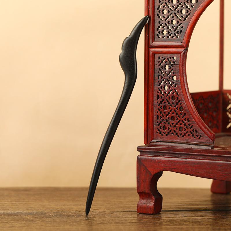 Ebony Hairpin, Ancient Hairpin, Simple Modern Disc Hairpin, Wooden Hairpin, Chinese Hanfu Cheongsam Headdress