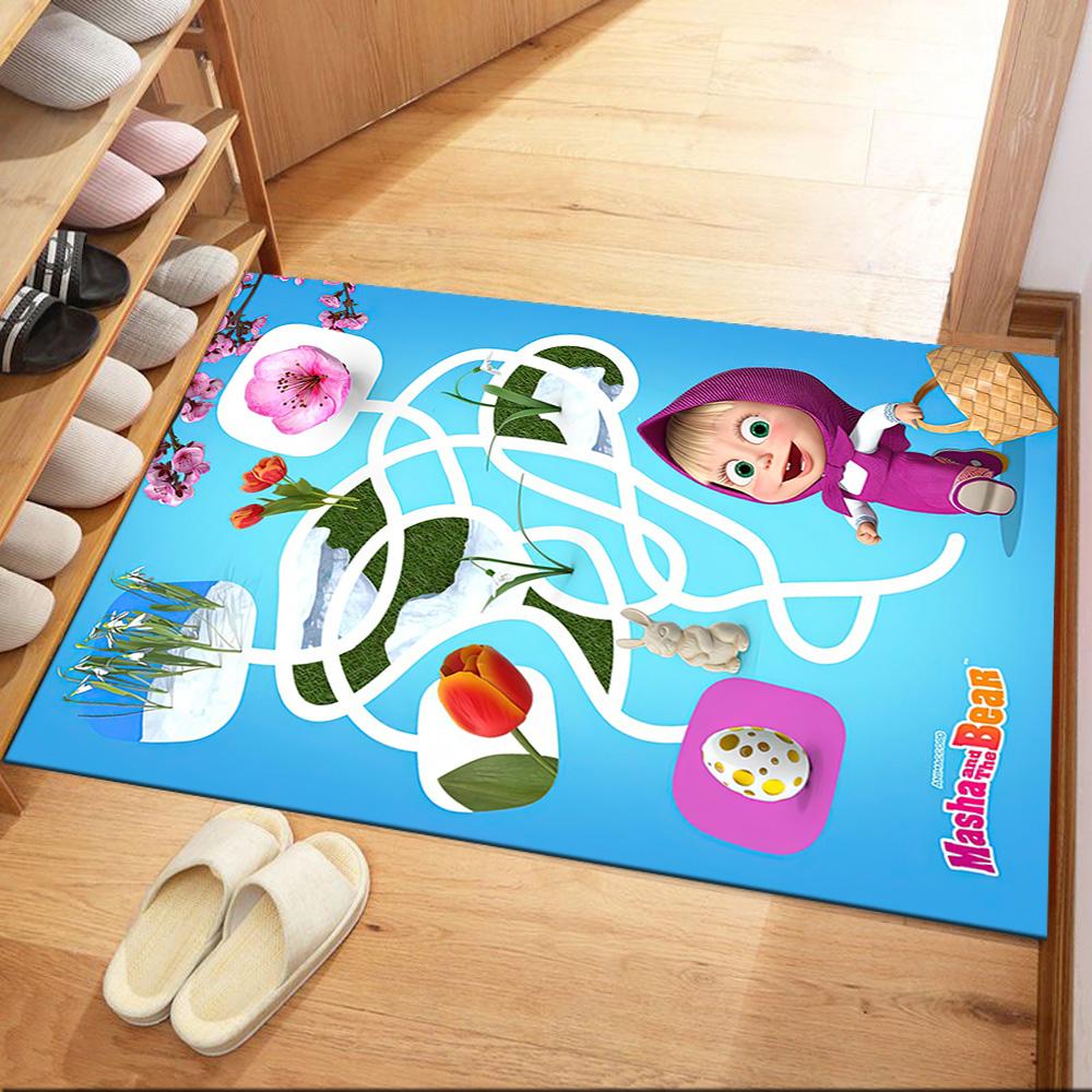 Masha Bear Area Rug Suitable for Dormitory Study Room Kitchen Foyer Antislip Carpet Decorate Offices Perfect Gift for Women/Men