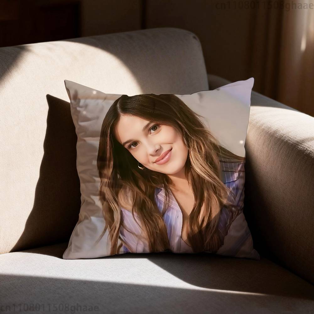 Millie Brown Stranger Kissenbezug Kissenbezug Wohnzimmer Sofakissenbezug Geeignet für Zuhause Schlafzimmer Raumdekoration