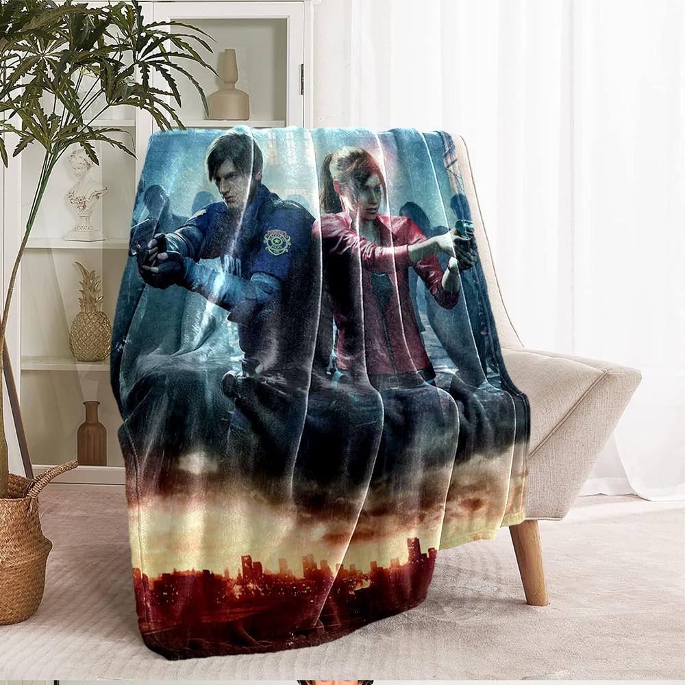 Resident Evil Theme Printed Blanket - Perfect for Couch, Bed, Travel & Outdoor Use | Machine Washable, Cozy & Durable.