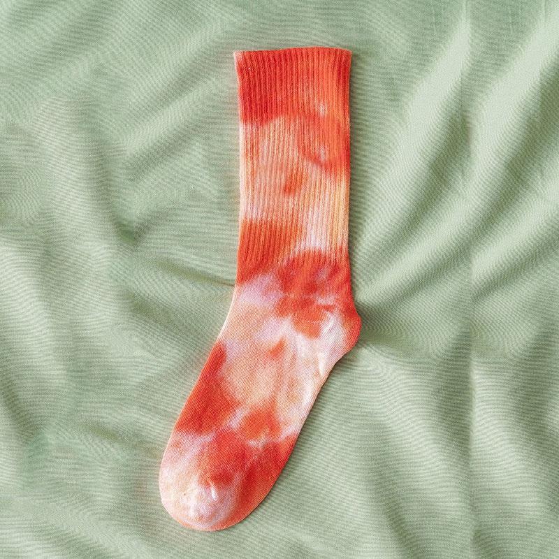 Men and Women Socks Cotton Tie-dye Skateboard Hiphop Tube Socks White Socks  Lace Socks for Women