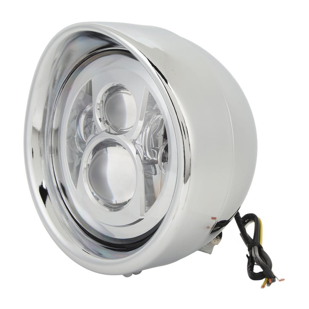 7 Zoll Motorrad LED Scheinwerfer mit Chromgehäuse Superhell Wasserdicht Universelle Passform 67789?91