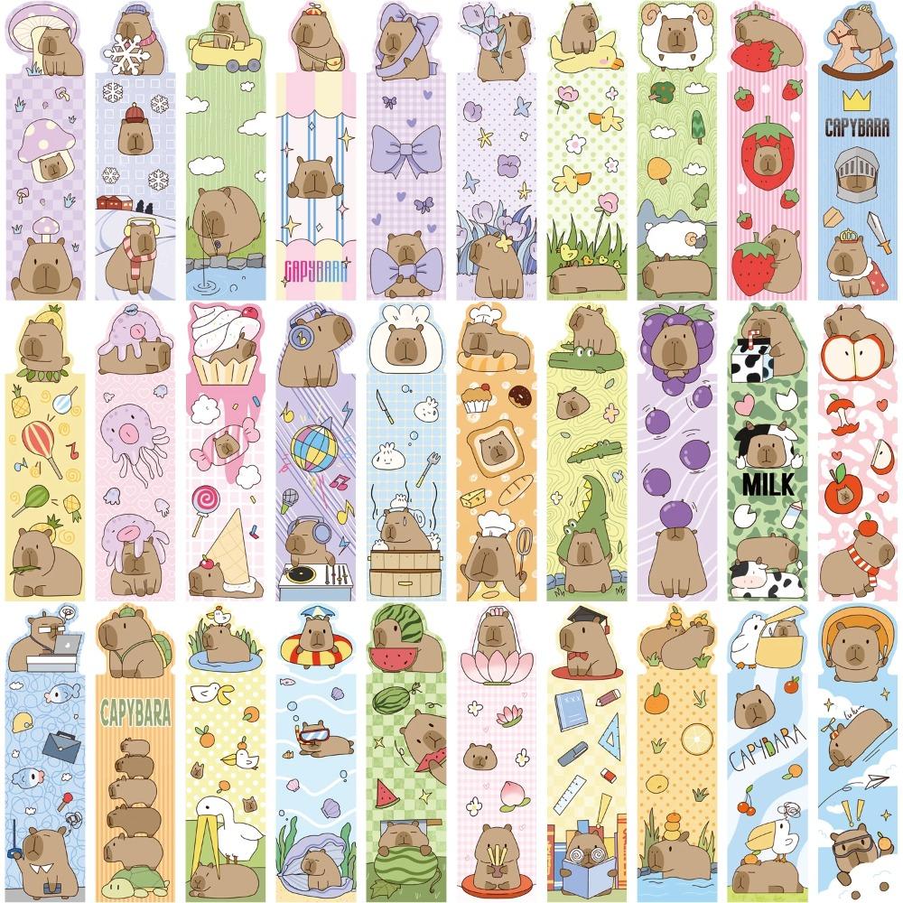 Capybara Paper Bookmarks Assorted Fruit Animal Scenery Page Markers For Book Lovers Students Reading Accessory School Stationery