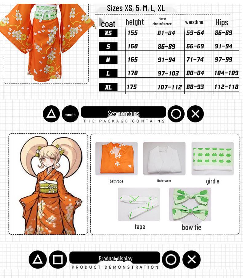 Danganronpa Cosplay Mega Kolekce: Mikan Tsumiki, Hiyoko Saionji, Taeko Yamada Kostýmy pro pódiová vystoupení