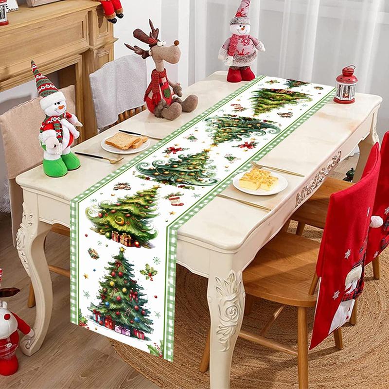 Christmas Table Runner Xmas Snowflakes & Elk Table Cover Christmas Decorations for Home 2026 Navidad Noel Gifts New Year 2026