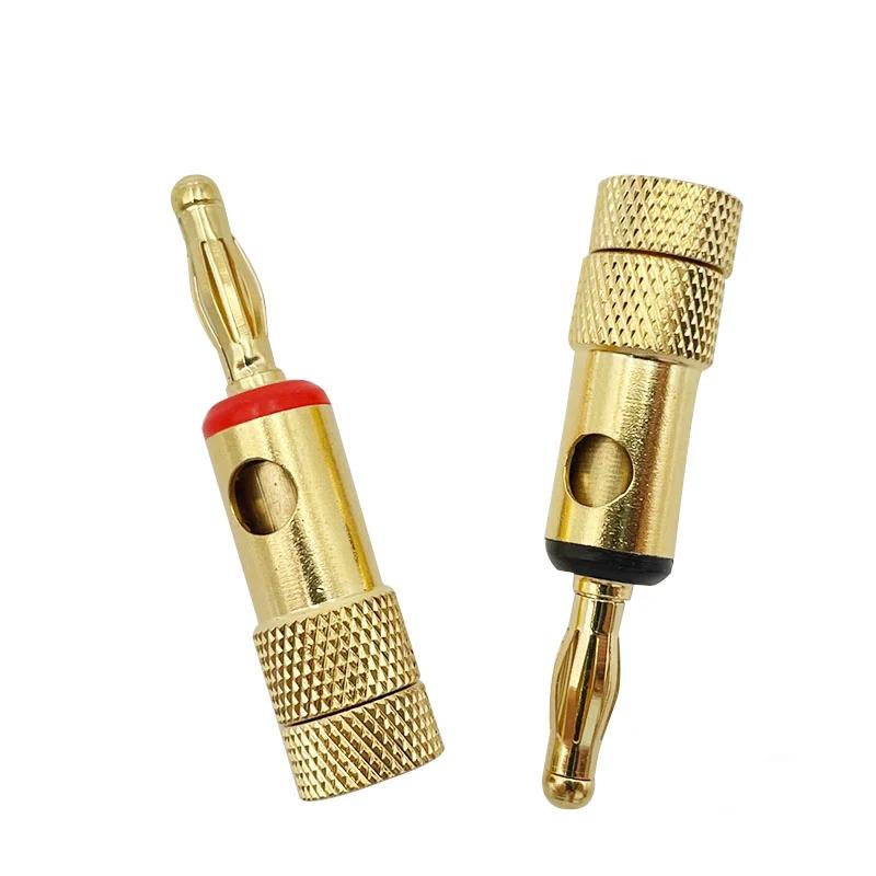 20pcs/Set 4mm Banana Plug Pure Copper Gold Plated Speaker Wire Amplifiers Audio Video Connectors