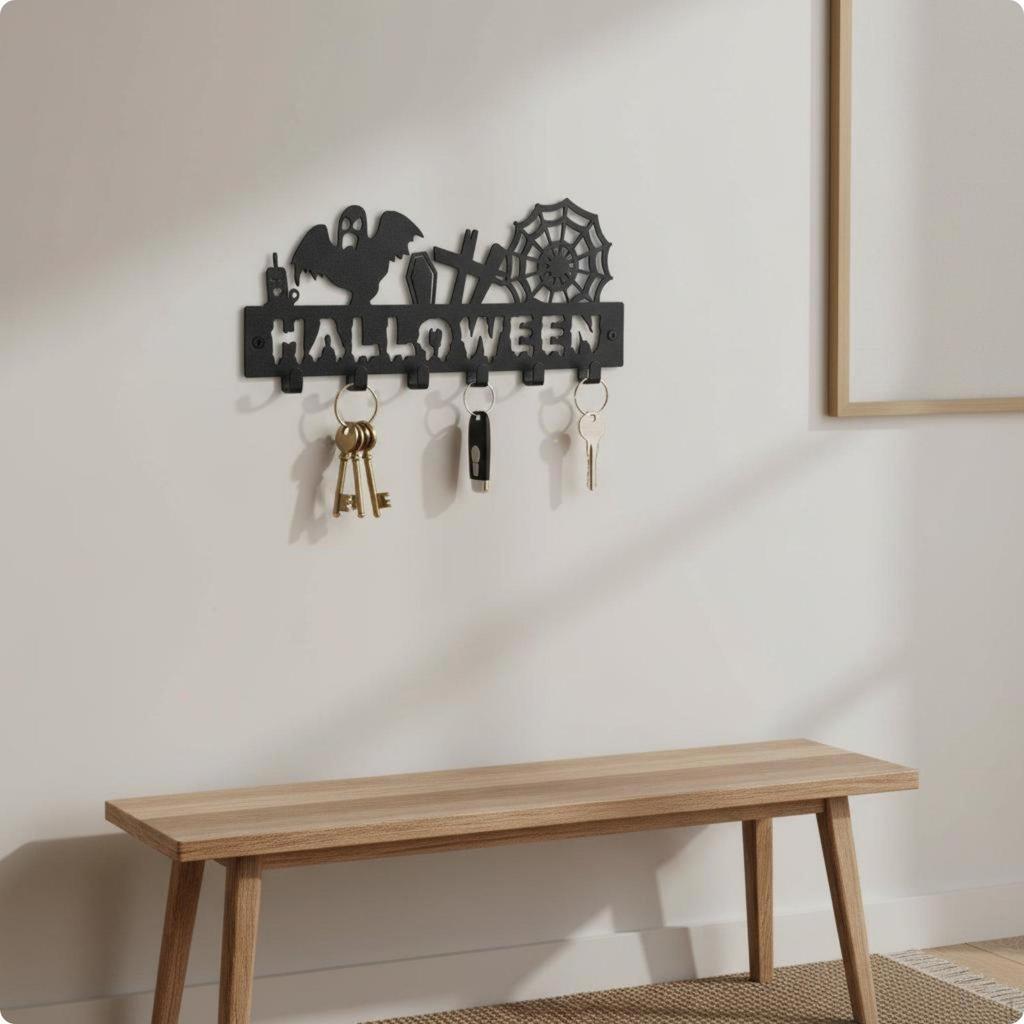 Wall Key Holder Easy To Install Hanging Rack Space Saving Halloween Hook for Closet, Door
