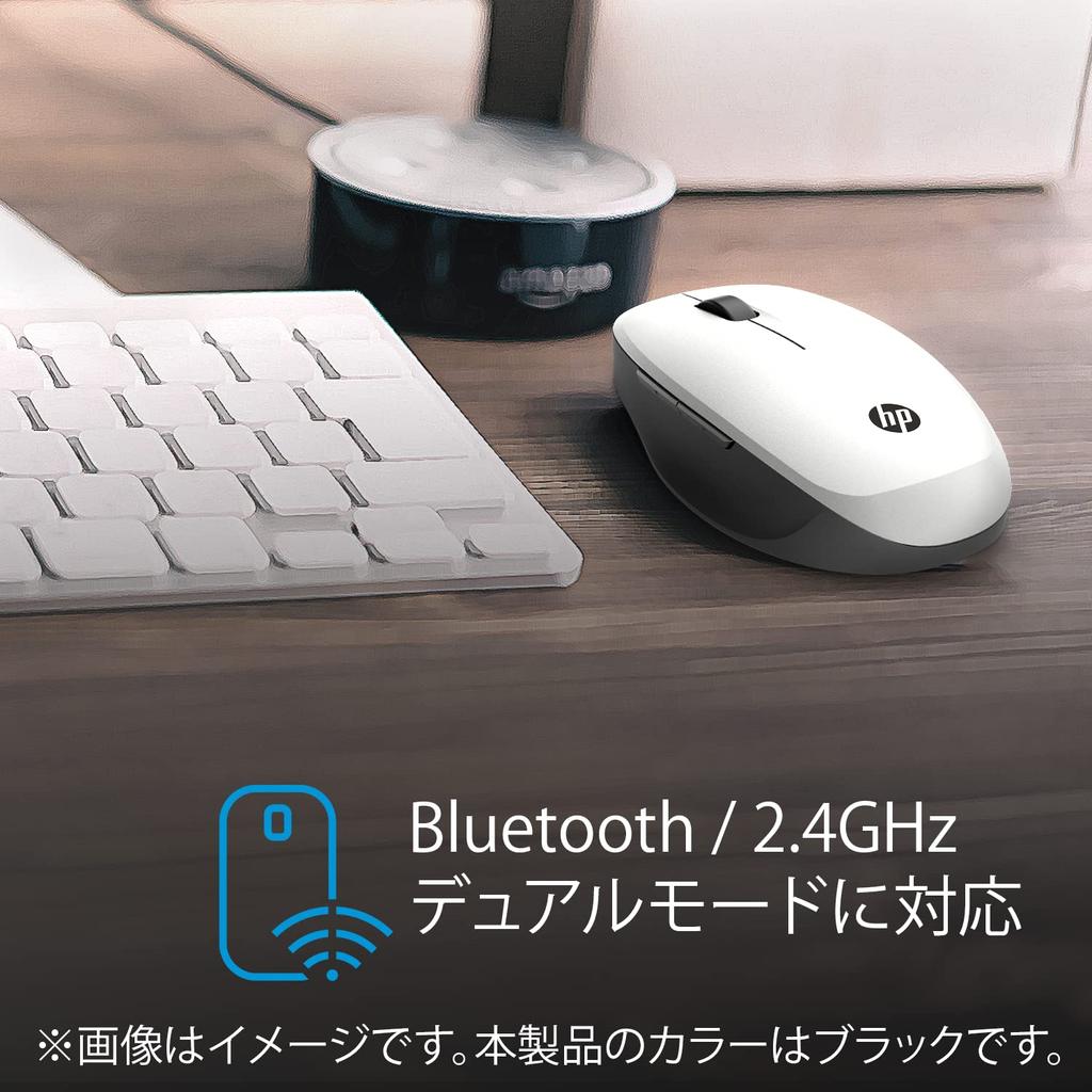 HP 300 2-Way Bluetooth Mouse, Black, Wireless, 5-Button Design with BackForward Buttons (Model Number: 6CR71AA#UUF), Compatible with Mac, Windows,