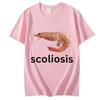 T-shirt Meme Gambero Divertente Scoliosi Unisex Moda Casual T-shirt Estiva Manica Corta Streetwear T-shirt Donna