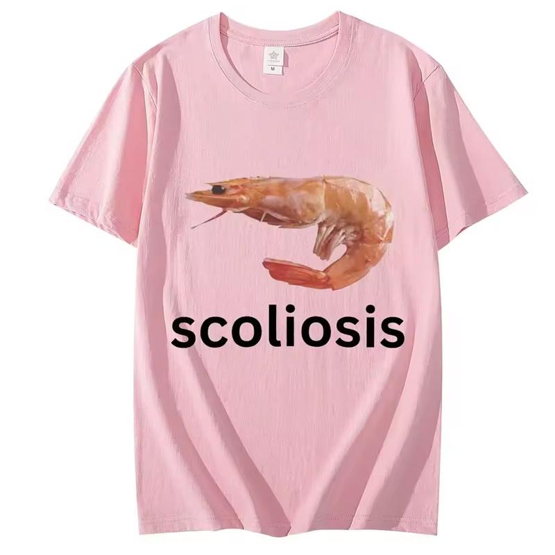 T-shirt Meme Gambero Divertente Scoliosi Unisex Moda Casual T-shirt Estiva Manica Corta Streetwear T-shirt Donna