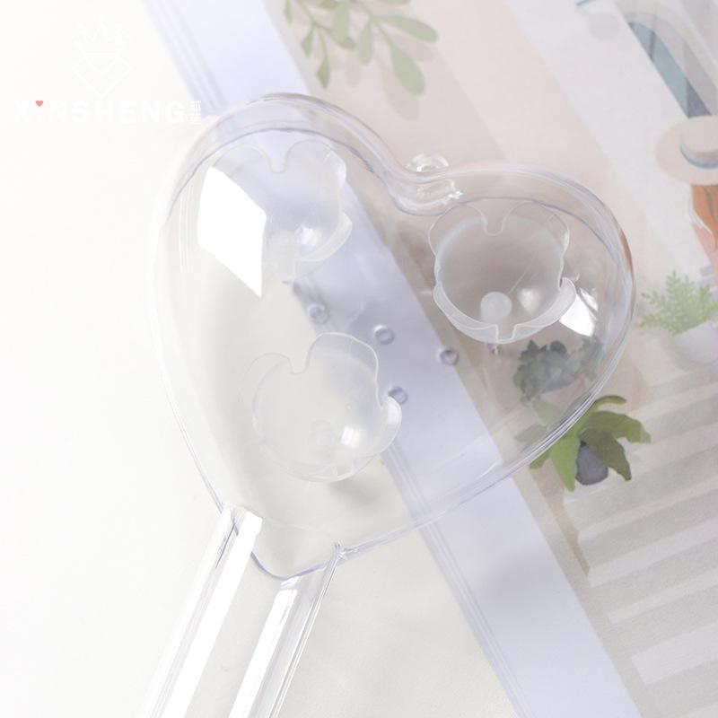 Heart-Shaped Magic Wand Acrylic Plastic Bouquet Gift Box with Fresh Flowers for Floral Art DIY