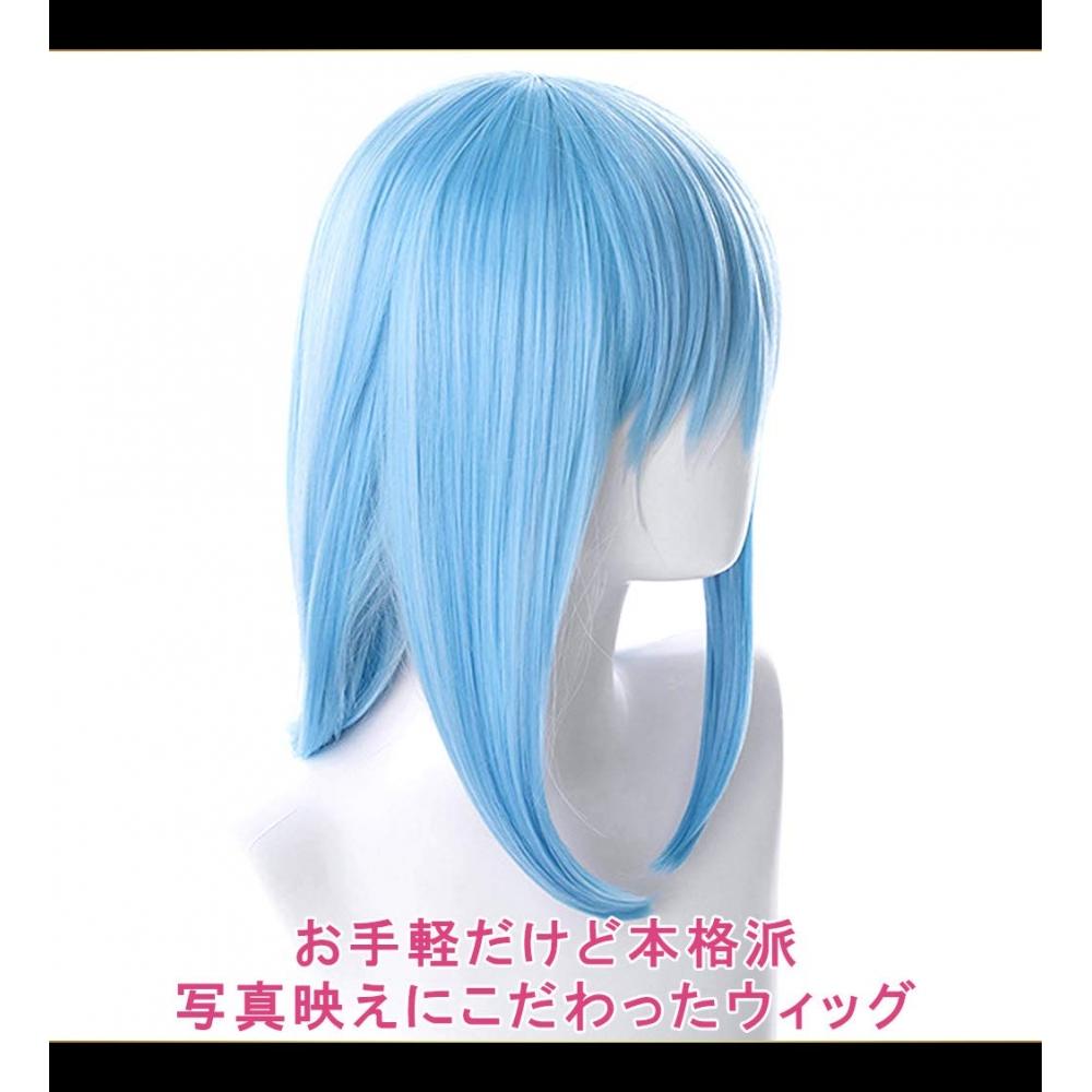 CaseEden Cosplay Wig That Time I Got Reincarnated As a Slime Tensura Rimuru Tempest Rimuru Tempest Slime Short Light Blue Light Blue White Merche Wig