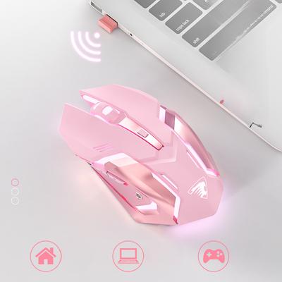 Süße Jelly Pink Girl Kabellose Maus 7 Farben Atemlicht Gaming-Maus Wiederaufladbare Bluetooth PC Computer Laptop Zubehör