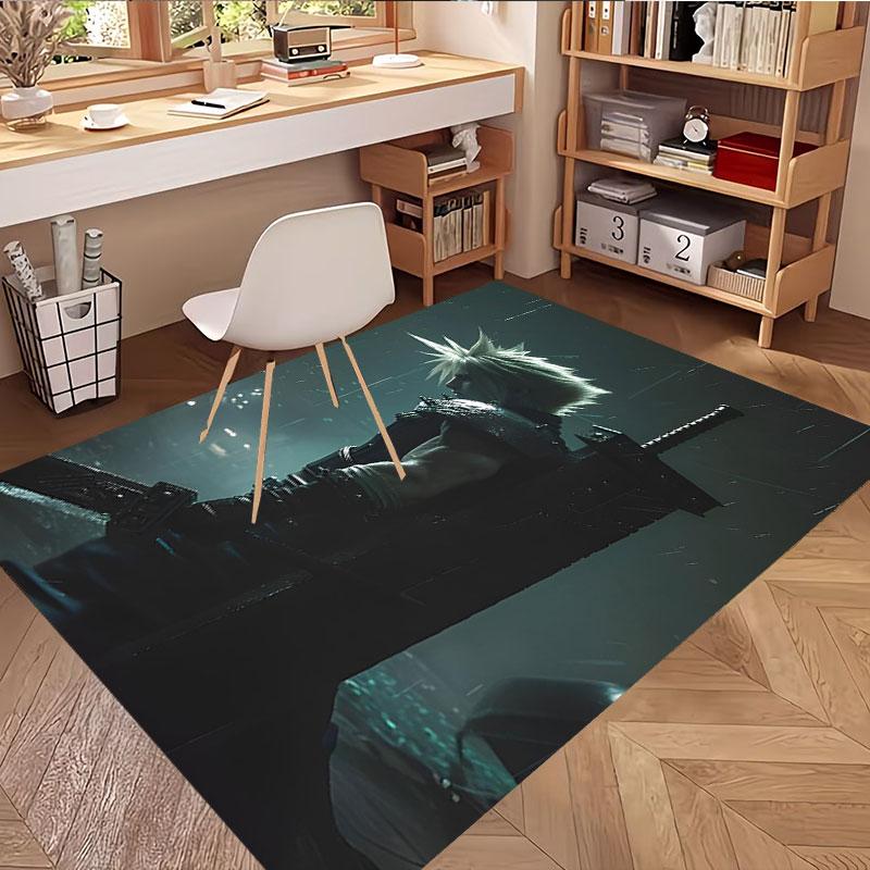 Final Fantasy Print Rug, Washable Floor Carpet, For Entryway Dorm Laundry Room Office Study, Home Decor Birthday Christmas Gift