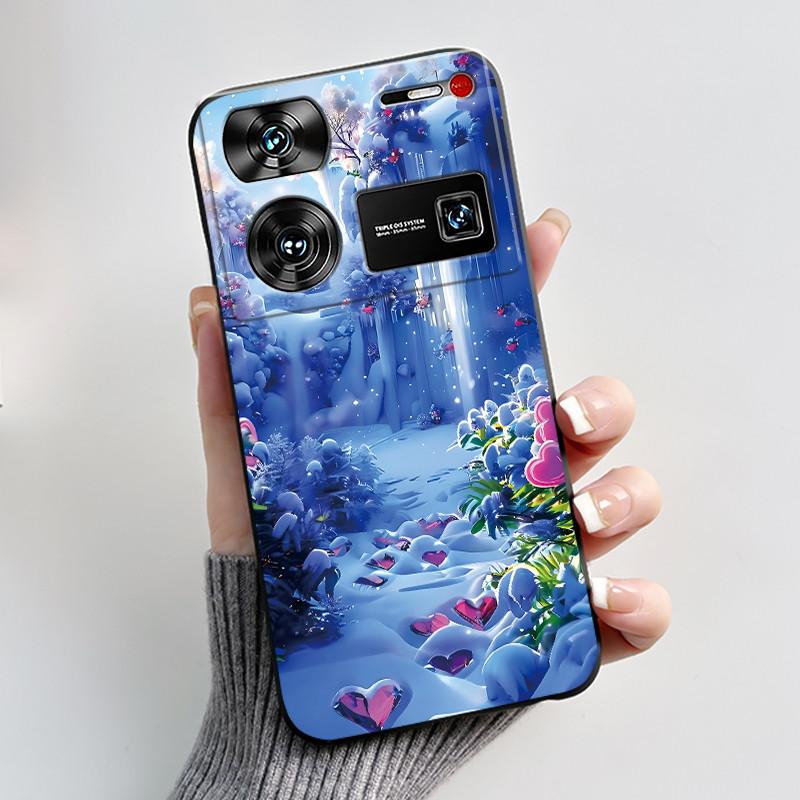 Cute Case For ZTE Nubia Z60 Ultra 5G Capa Fundas Printing Shells Protective Back Cover Soft Silicone Cartoon Black Casing Coque