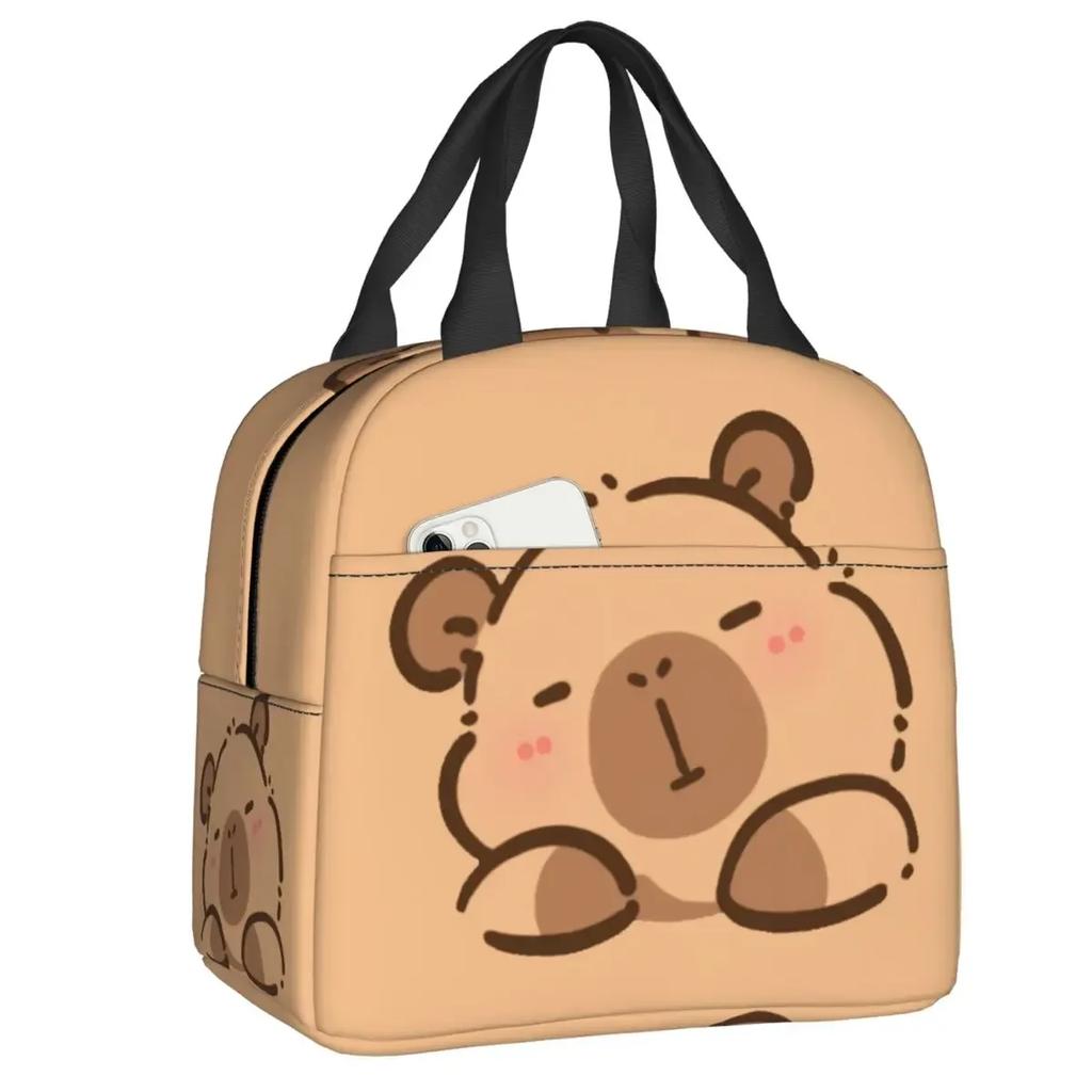 Custom Capybara Insulated Lunch Tote Bag for Women Resuable Cooler Thermal Bento Box Outdoor Camping Travel