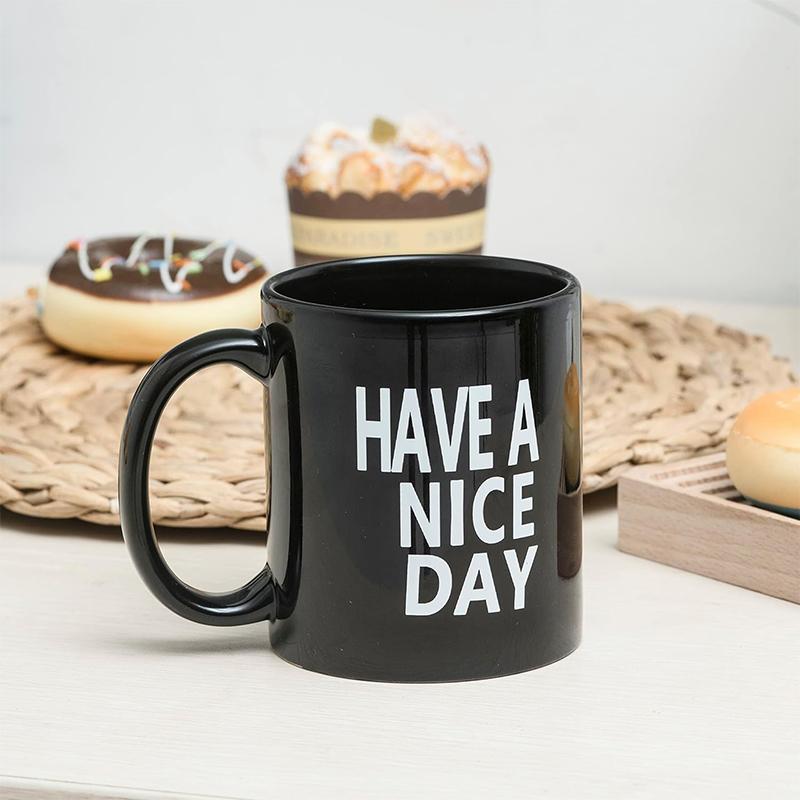 Have A Nice Day Funny Coffee Mug with Middle Finger On The Bottom for Juice Milk Tea 350ml drinkware friends christmas gift