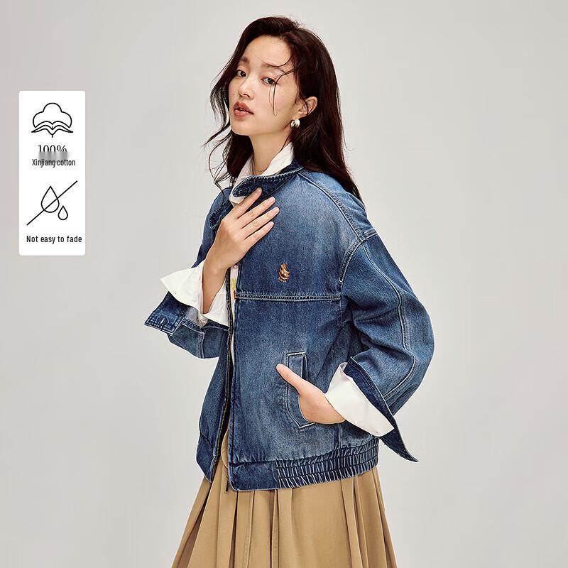 

INMAN Женская короткая джинсовая куртка с воротником-стойкой M