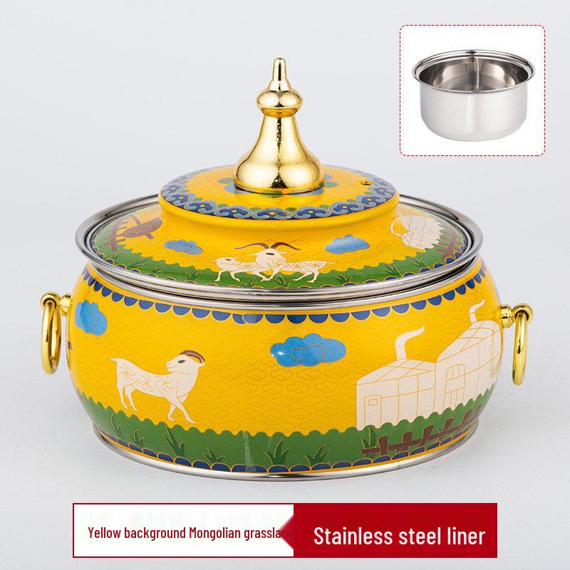 DM Imported Cloisonné Copper Hot Pot