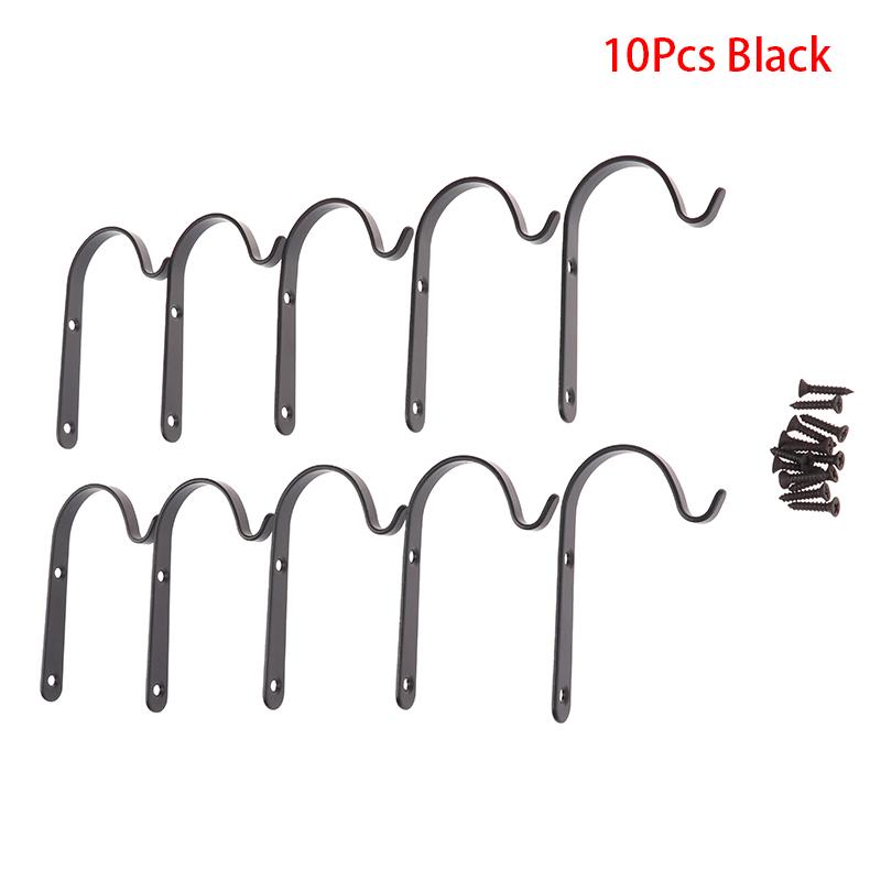 4//10Pcs Garden Hanging Wall Brackets Outdoor Basket Plant Pot Hook Hanger Decor