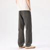 Heavy pure cotton straight casual pants men's spring tide brand American retro solid color loose wide-leg pants tooling trousers