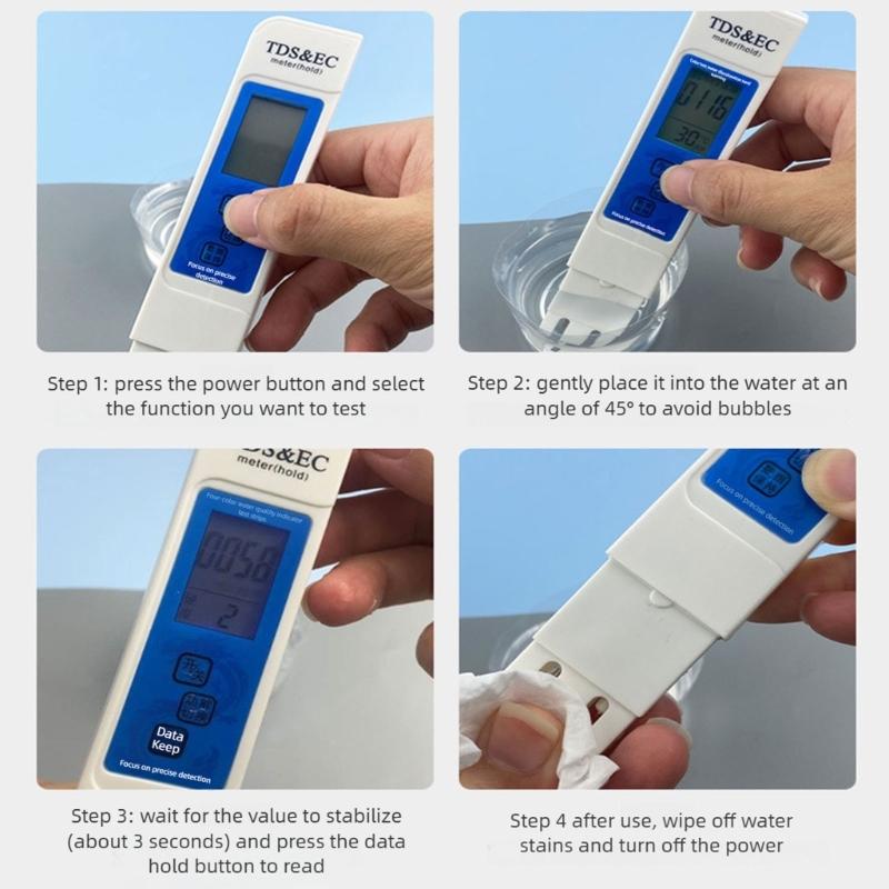 Drinking Water Test Pen With Backlit Display and Hold Reading Function, Digital Temperature and Hardness Check Tool for Household Tap Water Review