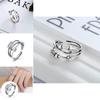 Multi-ring Rotating S925 Tai Silver Index Ring Flower Pattern Lucky Charm Korean Style Fashionable Gift For Friends Trendy Hand Jewelry