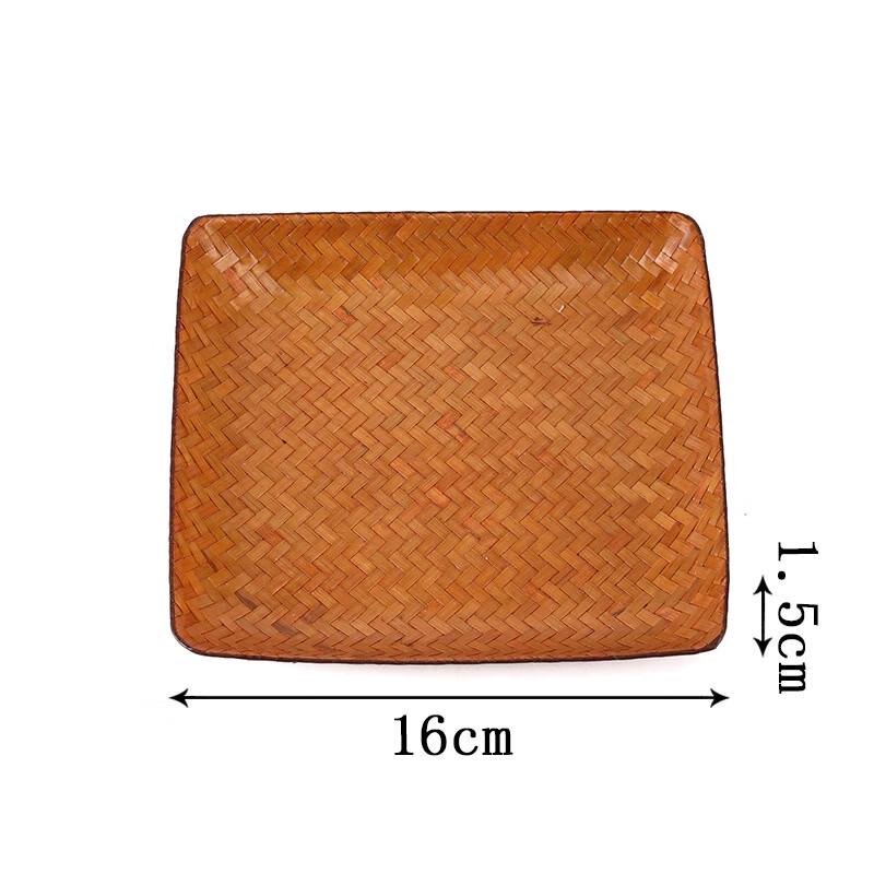 ZISIZ Ручная квадратная тарелка для закусок, плетеная из бамбука