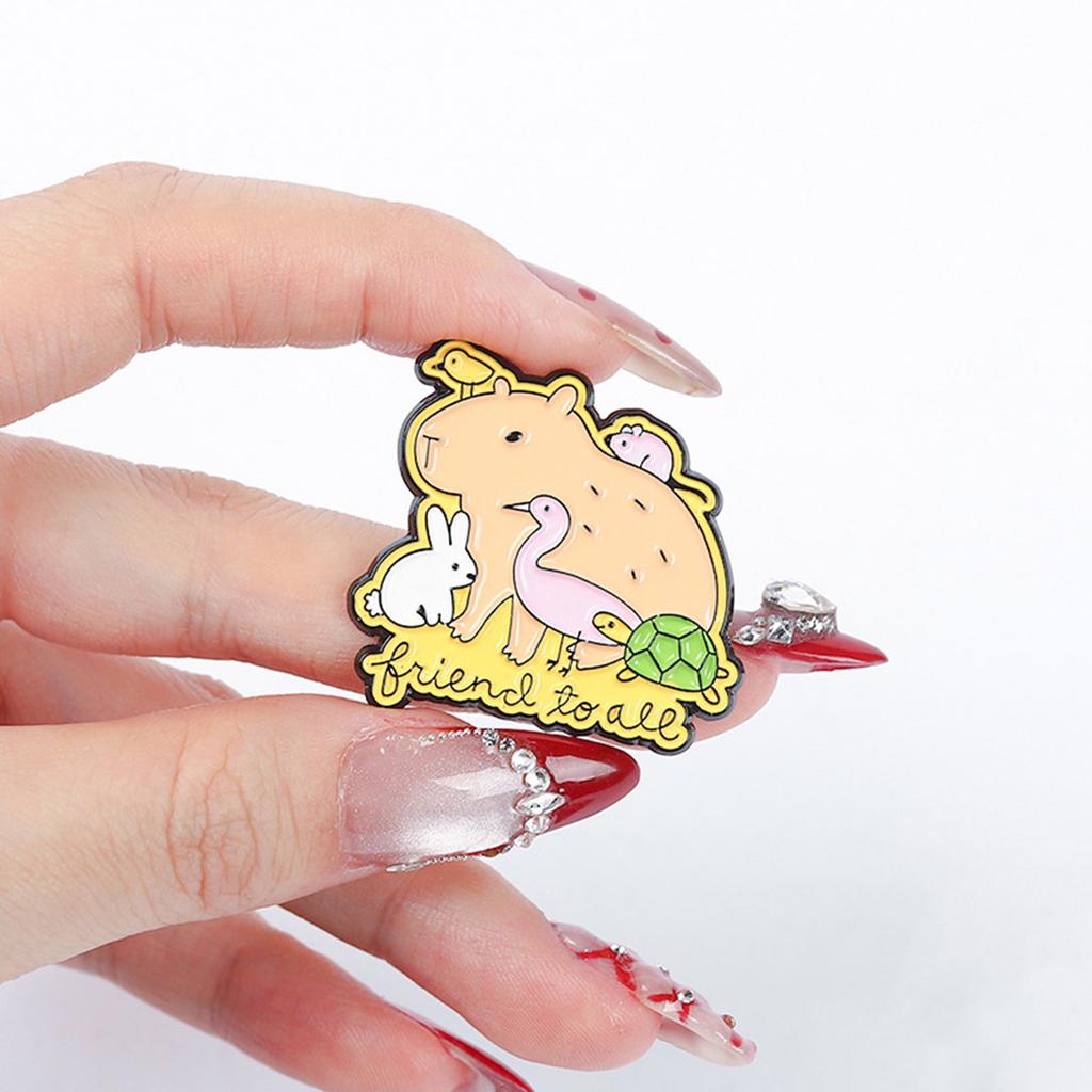 Packung mit 8 Capybara Metall-Anstecknadeln Tier-Anstecknadel Stilvolle Korsagen-Anstecknadel Bekleidungsaccessoire für Modebegeisterte