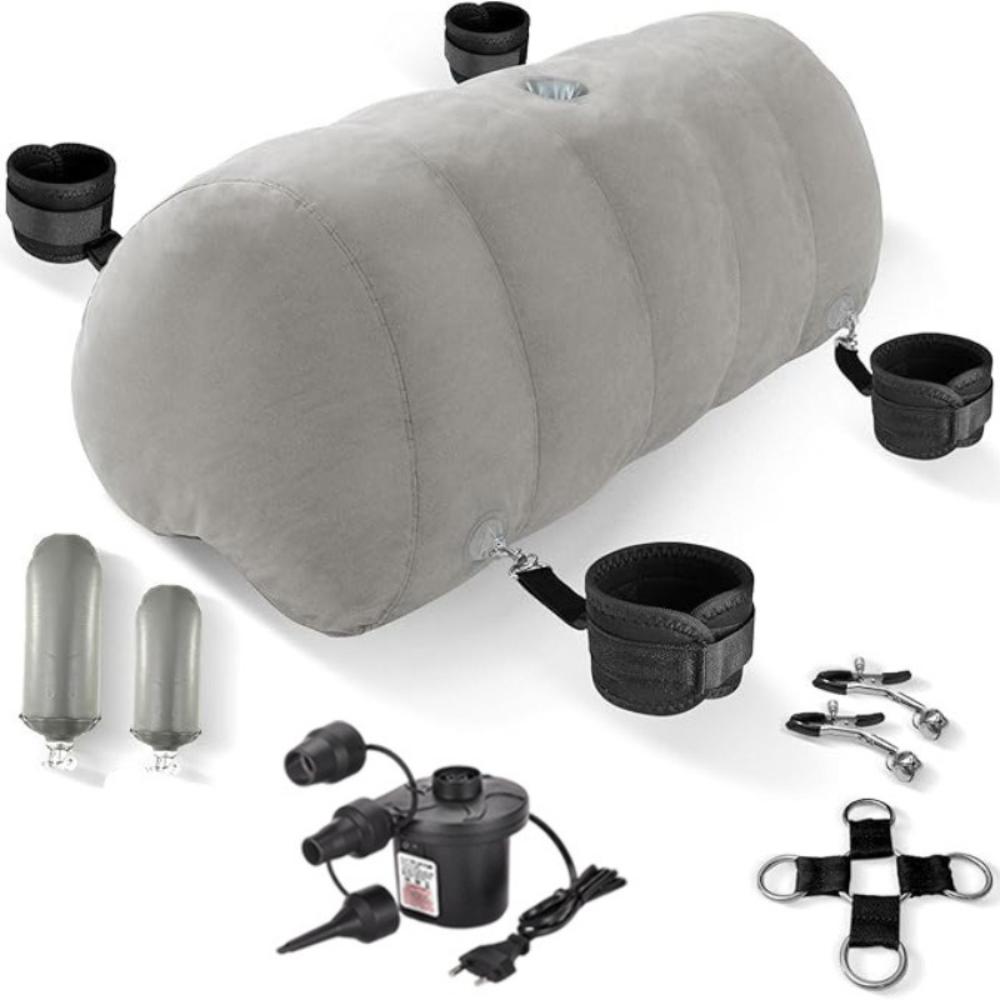 Sex Bondage Pillow with Restraints, Inflatable Adult Sex Toy for Couples, BDSM Beginner Set for Spicy Adventure, Easy Use & Carry