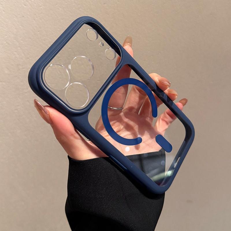Transparent Defender For Magsafe Case for iPhone 17 16 15 14 13 Pro Max Camera AI Touch Control Wireless Charging Acrylic Cover