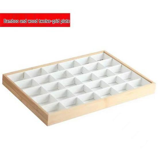 

Bamboo & Wood Jewelry Display Tray for Rings, Necklaces, Bracelets, Earrings 35x24x3