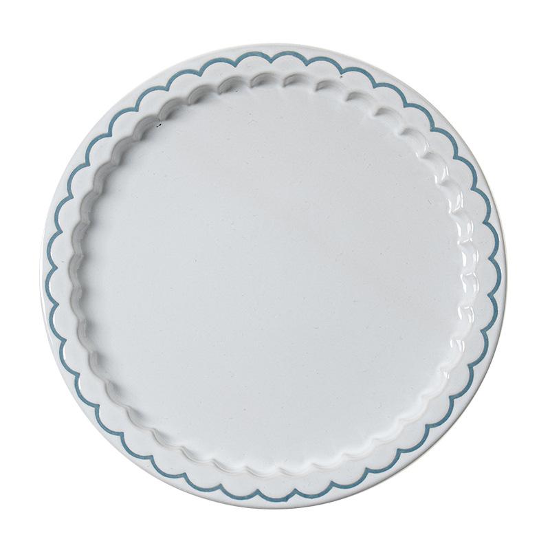 High-Value Ceramic Large Plate Collection Nordic Style Flat Plate Western Food Plate Creative Shallow Plate Round Vegetable Plate Household Tableware