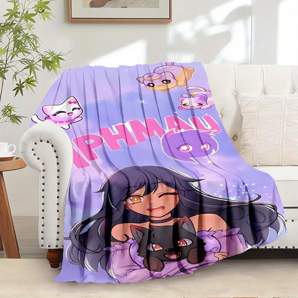 

1pc Flannel Throw Blanket, Aphmau,Cat,KawaiiPattern Printed Blanket, Warm Cozy Soft Blanket For Couch Bed Sofa Car Office Camping Travelling 100x150cm