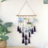 Woven Cotton Rope Wooden Stick Decorative Storage Wall Tapestry Home Hanging Photo Rack Wall Mounted Storage Organizer