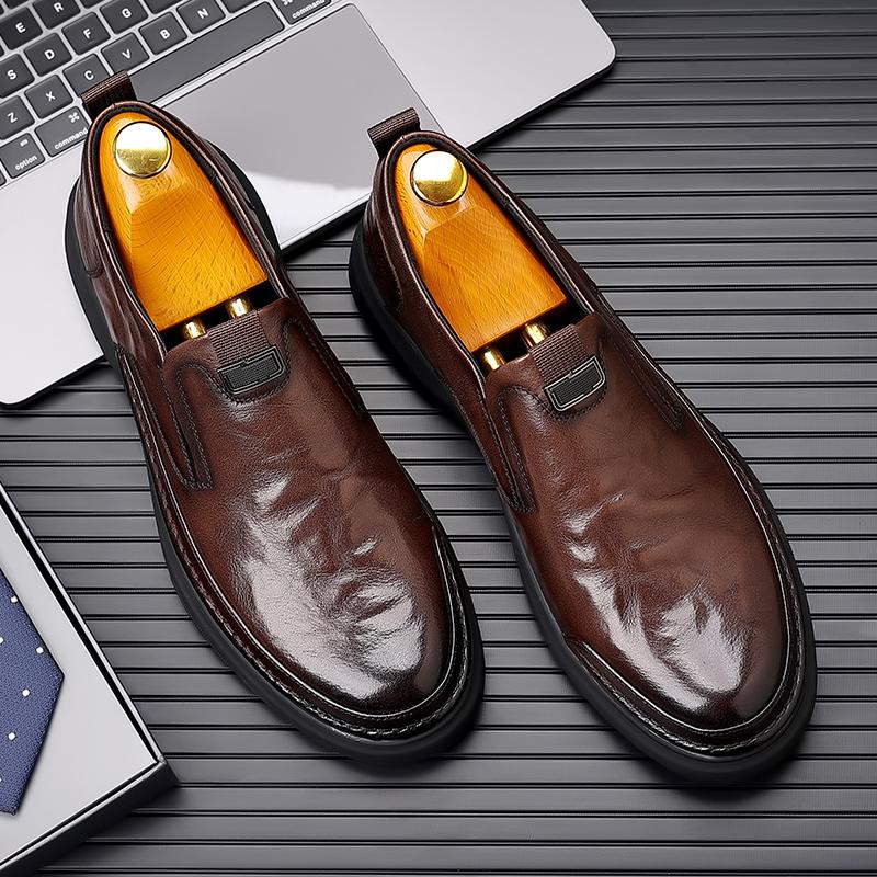 

Модная кожаная обувь для мужчин, повседневная обувь из натуральной кожи, модная деловая обувь Оксфорды, дизайнерская рабочая обувь высокого качества 44 коричневый