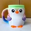 Penguin Ice Cream Pint Holder with Spoon Snack Drawer Reusable Ice Cream Containers Popsicle Holders Beer Can Cup Sleeve